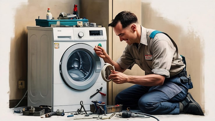 serviceman repairs broken washing machine near beige wall 926199 2669262.jpg